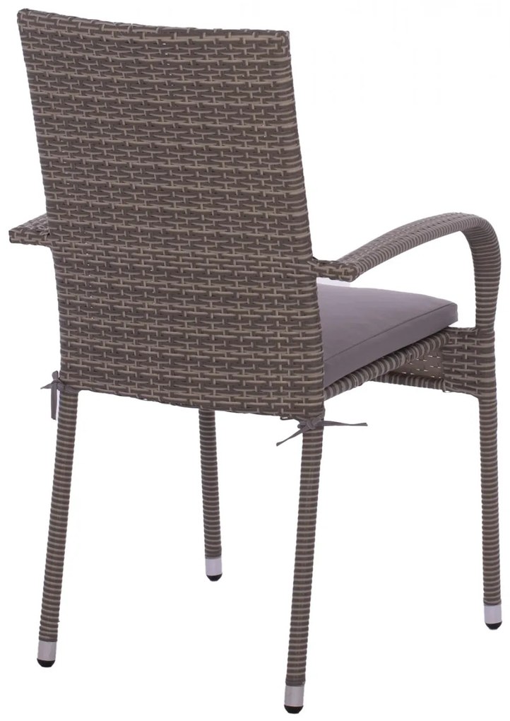 Καρέκλα - Πολυθρόνα ANISHA C5685.01 Μεταλλική με Γκρί Wicker και Μαξιλάρι Στοιβαζόμενη 56x60x94 εκ. 56x60x94 εκ.