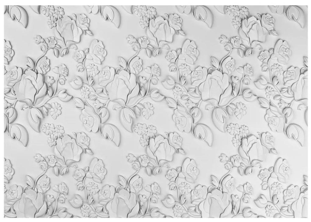 Φωτοταπετσαρία - White ornament: roses 150x105