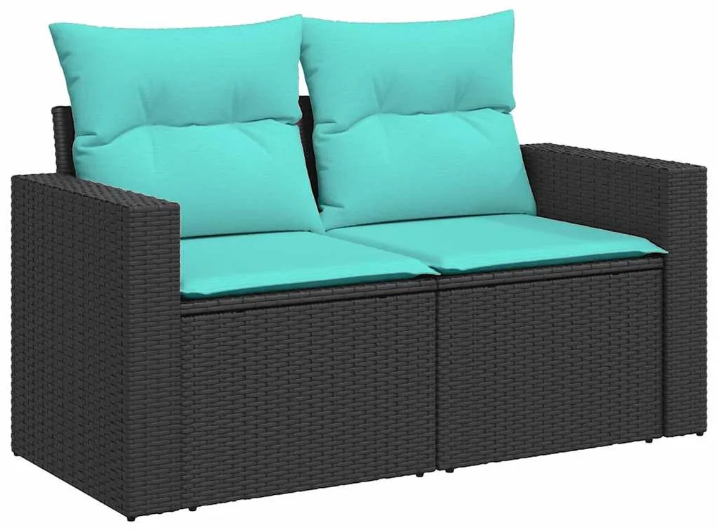 vidaXL Σαλόνι Κήπου 6 Τεμαχίων Γκρι Συνθετικό Ρατάν Μαξιλάρια Ακακία