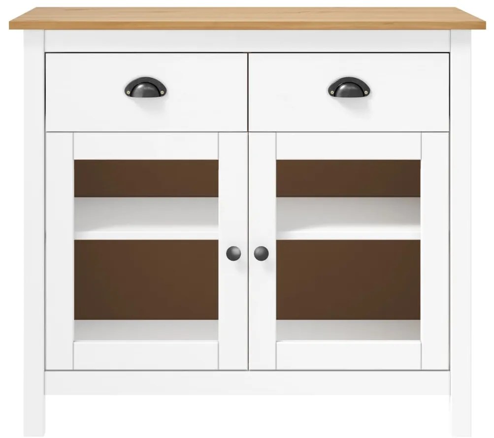 vidaXL Μπουφές Hill Λευκός 90x40x80 εκ. από Μασίφ Ξύλο Πεύκου