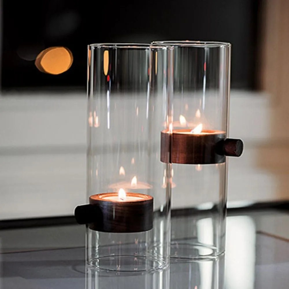 Βάση Ρεσώ Lift 129014 Φ7cm Clear-Walnut Philippi Wood, Glass
