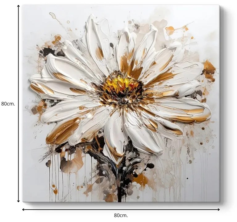 Πίνακας σε καμβά \&quot;Daisy\&quot; Megapap ψηφιακής εκτύπωσης 80x80x3εκ. - GP033-0173