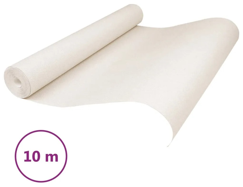 vidaXL Ταπετσαρία 3D Μονόχρωμη Κρεμ 10x0,53μ Non-woven