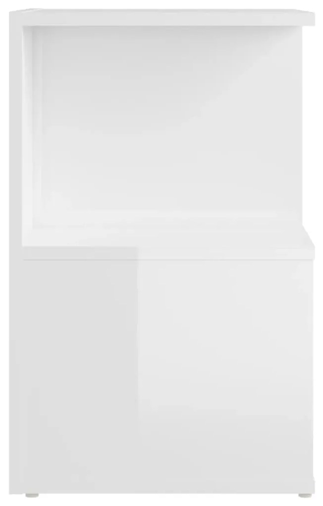 vidaXL Κομοδίνο Γυαλιστερό Λευκό 35 x 35 x 55 εκ. από Μοριοσανίδα
