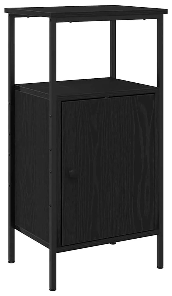 vidaXL Κομοδίνο 2 pcs Μαύρη Οξυά 41 x 31 x 80 εκ Επεξεργασμένο ξύλο