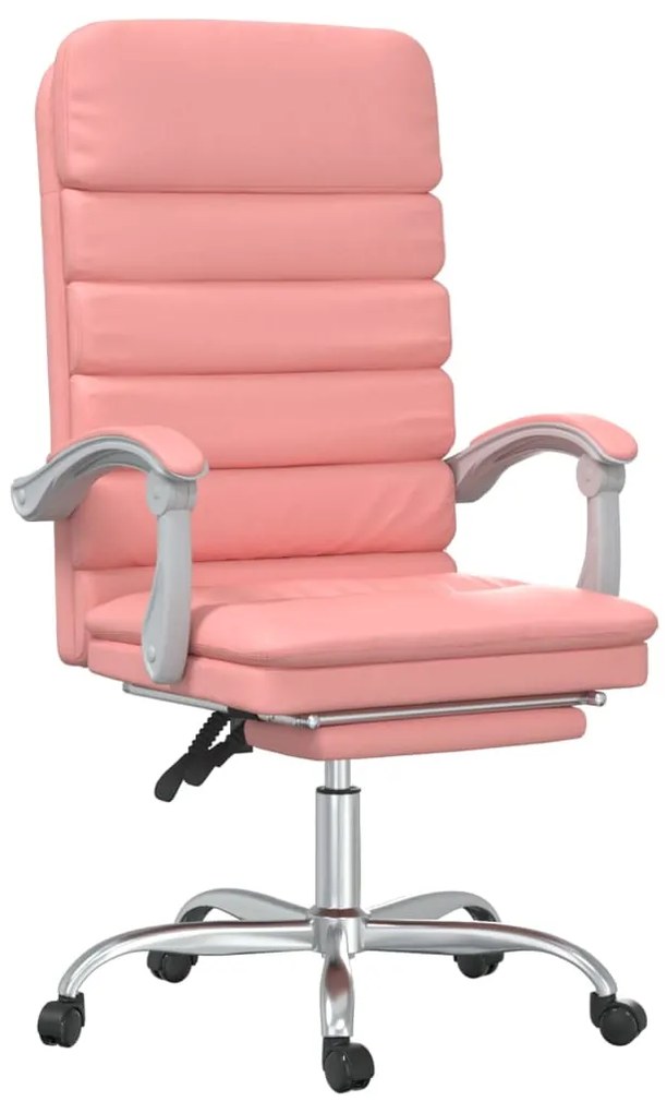 vidaXL Πολυθρόνα Γραφείου Μασάζ Ανακλινόμενη Ροζ από Συνθετικό Δέρμα