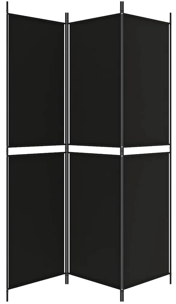 vidaXL Διαχωριστικό Δωματίου με 3 Πάνελ Μαύρο 150x200 εκ. από Ύφασμα