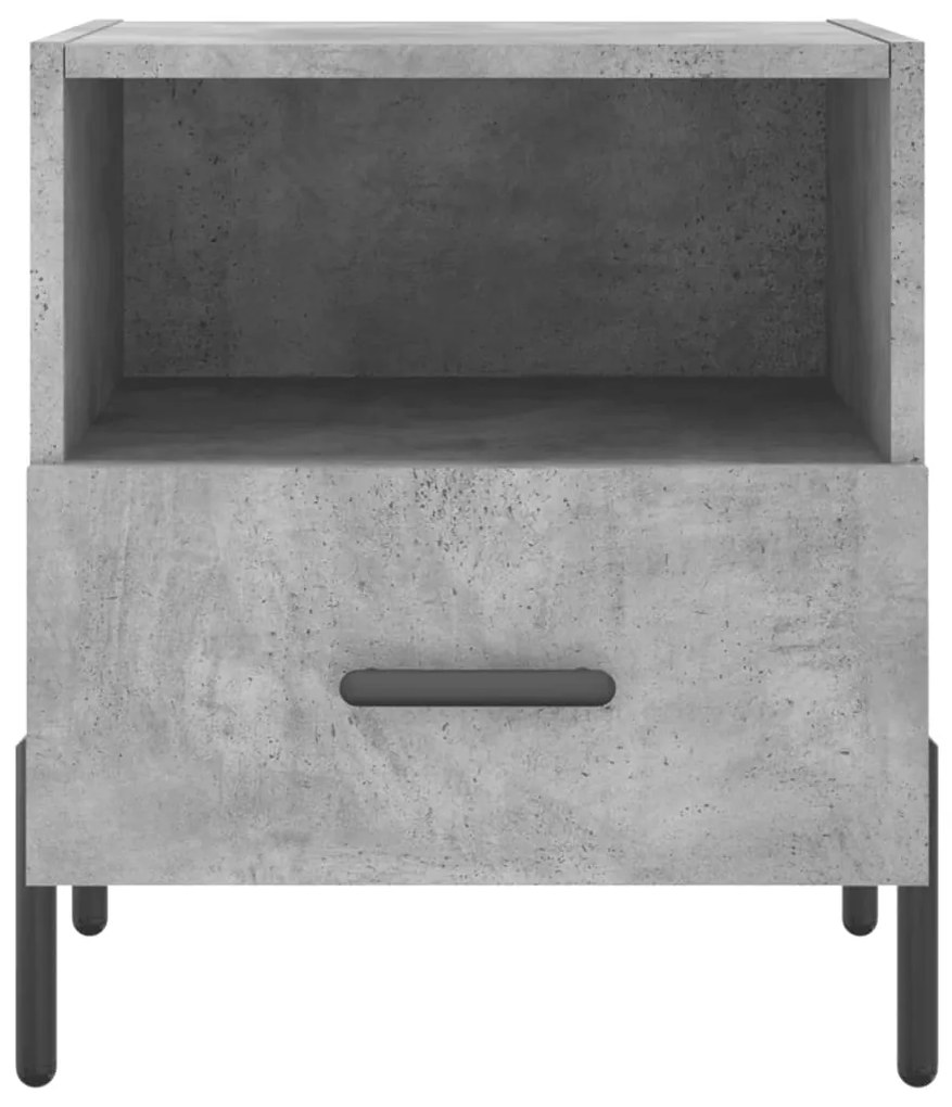 vidaXL Κομοδίνα 2 τεμ. Γκρι Σκυροδεμ. 40 x 35 x 47,5 εκ. Επεξεργ. Ξύλο