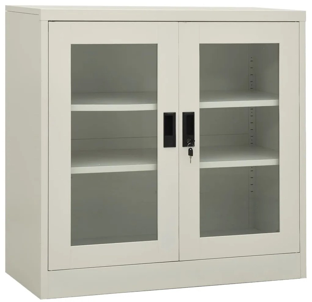 vidaXL Ντουλάπα Γραφείου 90 x 40 x 90 εκ. Ανοιχτό Γκρι Ατσάλινη