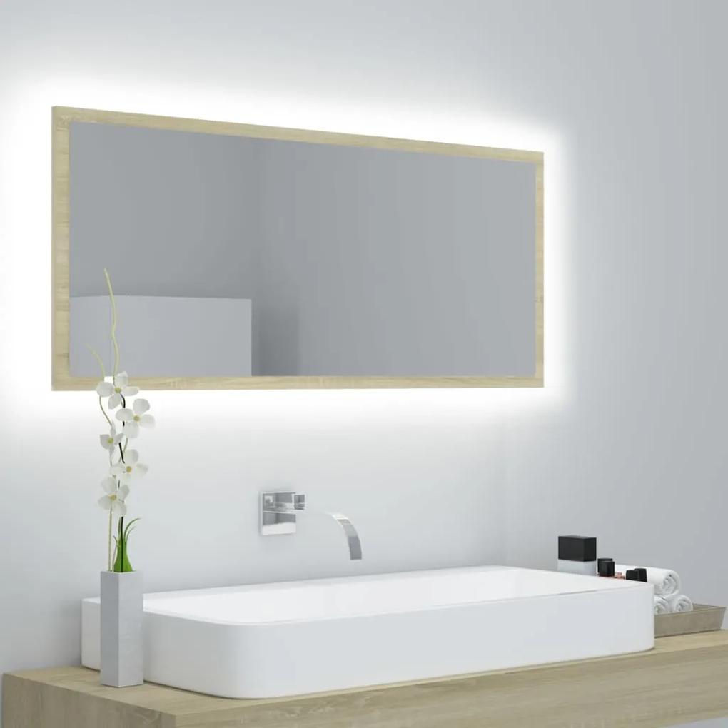 Καθρέφτης Μπάνιου με LED Sonoma Δρυς 100x8,5x37 εκ. Ακρυλικός