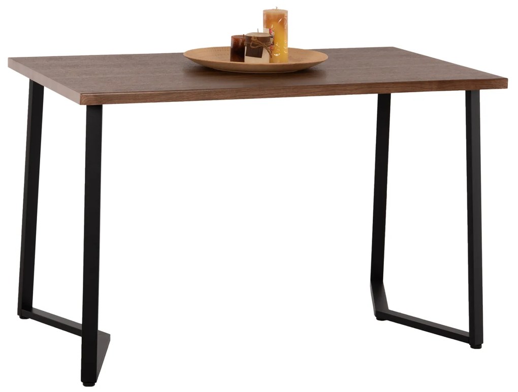 ΤΡΑΠΕΖΙ ΤΡΑΠΕΖΑΡΙΑΣ JAY HM9531 MDF ΚΑΡΥΔΙ-ΜΑΥΡA ΜΕΤΑΛΛΙΚΑ ΠΟΔΙΑ 120x70x76Υεκ.