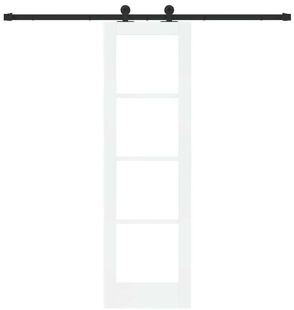 vidaXL Συρόμενη Πόρτα Λευκό 61 x 198.5 εκ. Ξύλο και μέταλλο