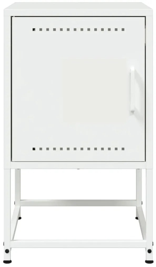 vidaXL Κομοδίνα 2 τεμ. Λευκό 36x39x60,5 εκ. από Χάλυβα