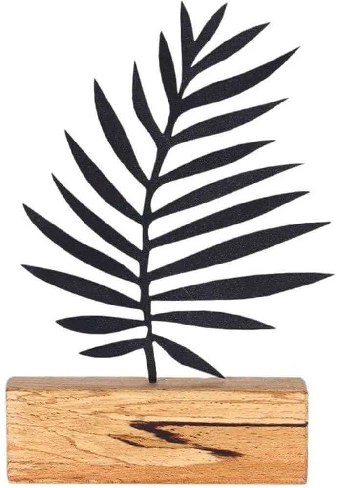 Διακοσμητικό Επιτραπέζιο 533BSG1101 17x3,5x27cm Natural-Black Aberto Design Μέταλλο,Ξύλο