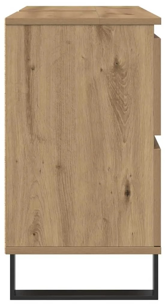 vidaXL Ντουλάπι νιπτήρα μπάνιου Δρυς τεχνίτης 80x33x60 cm