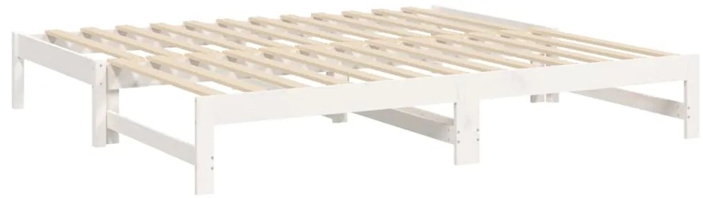 vidaXL Καναπές Κρεβάτι Συρόμενος Λευκός 2x(90x190) εκ. από Μασίφ Πεύκο