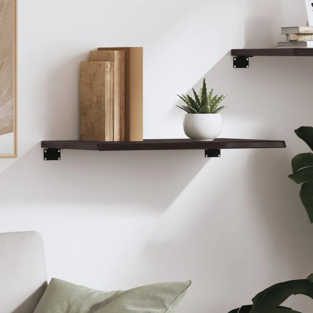 vidaXL Ράφι Τοίχου Σκούρο Καφέ 60x40x2 εκ. Επεξεργ. Μασίφ Ξύλο Δρυός