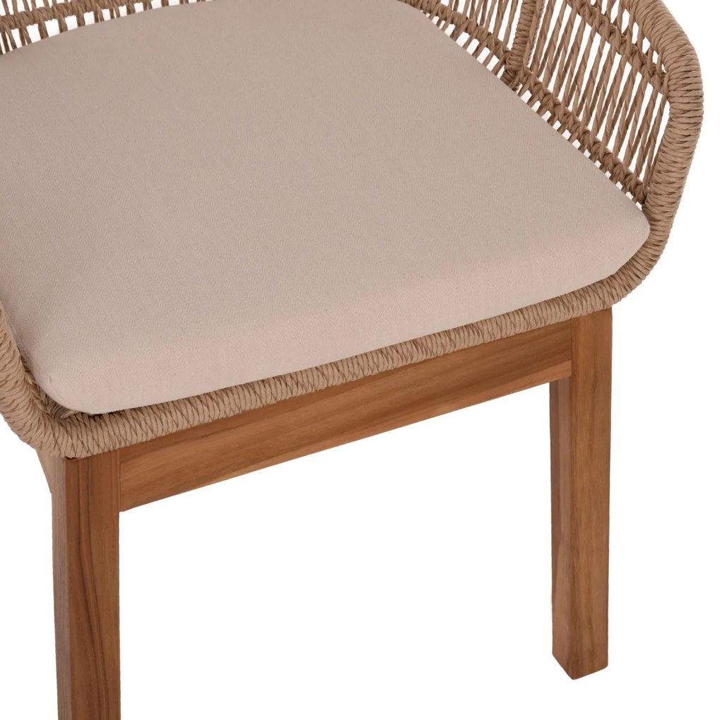 Πολυθρόνα AMORA C9567 Ξύλινα Πόδια TEAK με Σκελετό Αλουμινίου & Polyrattan 64x60x87Yεκ. 64x60x87 εκ.