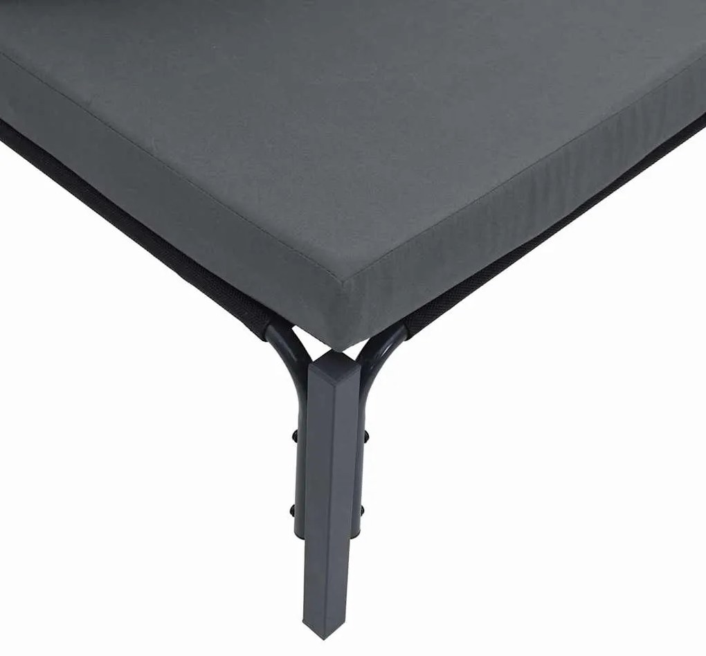 vidaXL Σετ Καναπέ Κήπου με μαξιλάρι 7 pcs Μαύρο Ατσάλι