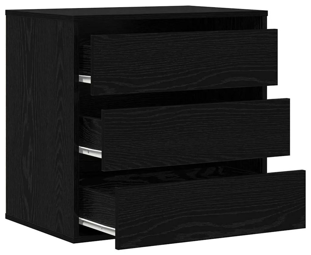 vidaXL Κουτί με Συρτάρια Μαύρη δρυς 60 x 41 x 58 cm Επεξεργασμένο ξύλο