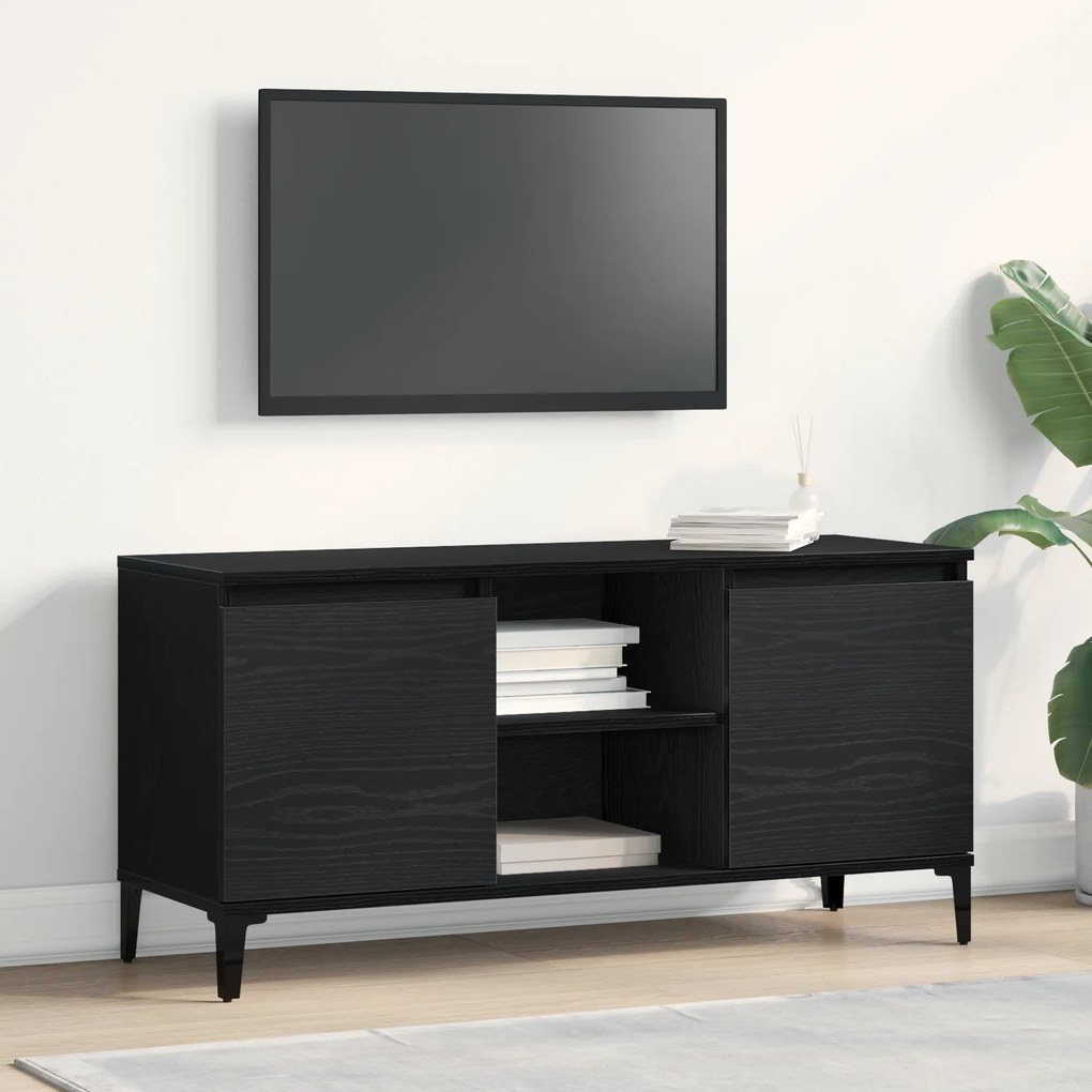 vidaXL Βάση Τηλεόρασης σε Μαύρο Δρυς 102x35x50 εκ. από Επεξεργασμένο Ξύλο