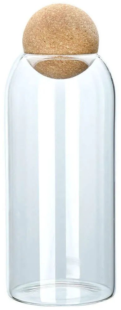 Δοχείο Αποθήκευσης 01-19617 9x9x23,5cm 950ml Clear-Natural Estia Glass,Felt