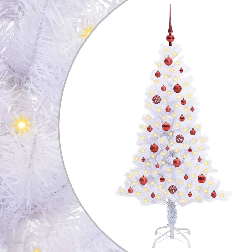 vidaXL Τεχνητό Χριστουγεννιάτικο Δέντρο Λευκό 150 cm PVC και Χάλυβας