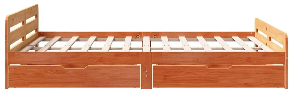 vidaXL Σκελετός Κρεβ. Χωρίς Στρώμα Καφέ Κεριού 150x200 εκ Μασίφ Πεύκο