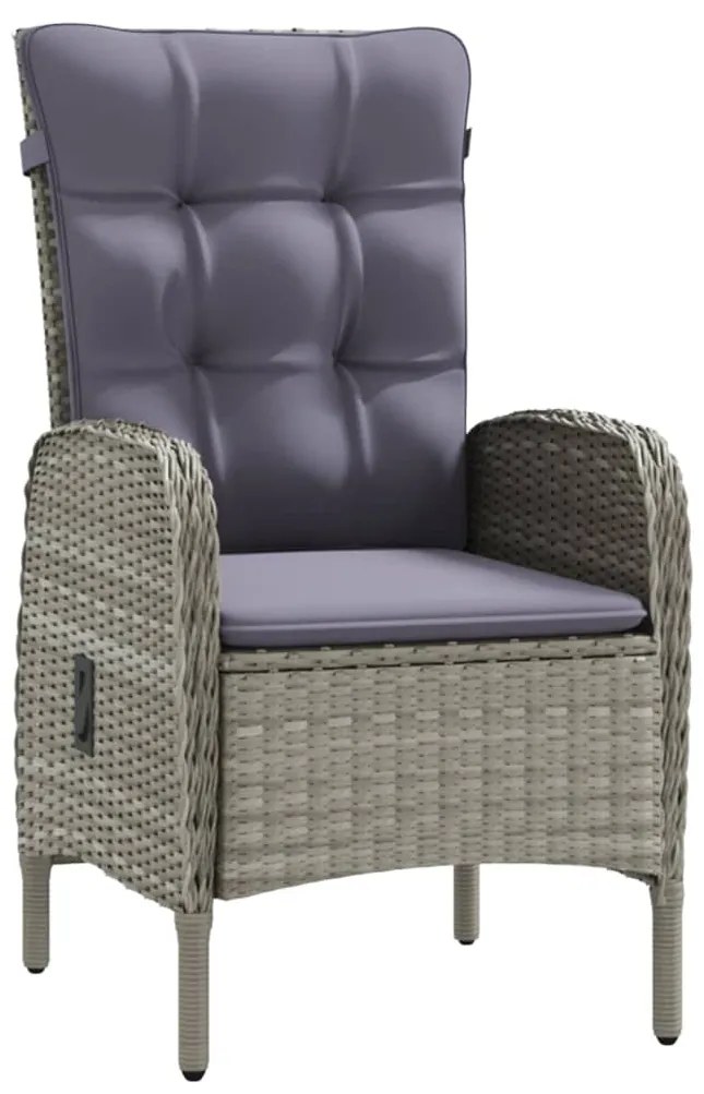 vidaXL Σετ Τραπεζαρίας Κήπου 7 τεμ. Γκρι / Μαύρο με Μαξιλάρια