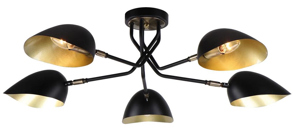 Φωτιστικό Οροφής - Πλαφονιέρα KQ 2759/5 ELIA BLACK AND ANTIQUE BRASS CEILING LAMP Γ3