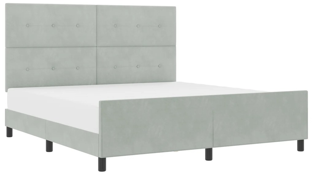 vidaXL Κρεβάτι Γκρι Ανοιχτό 180x200 cm Βελούδο