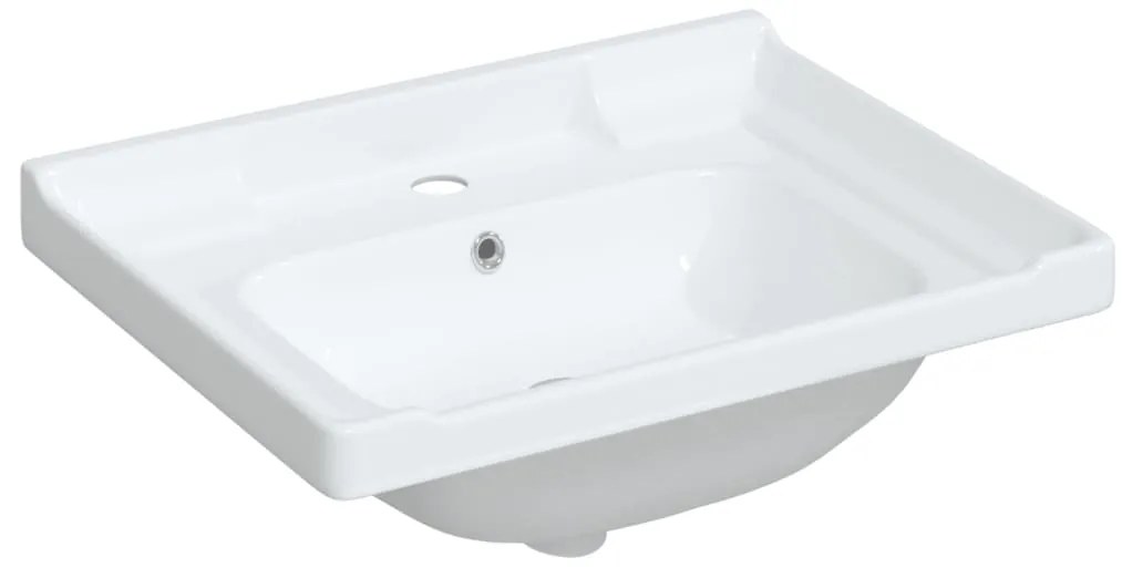 vidaXL Νιπτήρας Μπάνιου Ορθογώνιος Λευκός 61 x 48 x 23 εκ. Κεραμικός