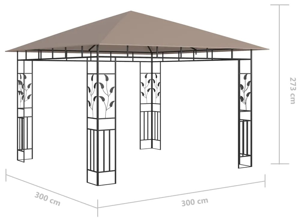 ΚΙΟΣΚΙ ΜΕ ΣΗΤΑ ΚΑΙ ΦΩΤΑΚΙΑ LED TAUPE 3 X 3 X 2,73 Μ. 3070318