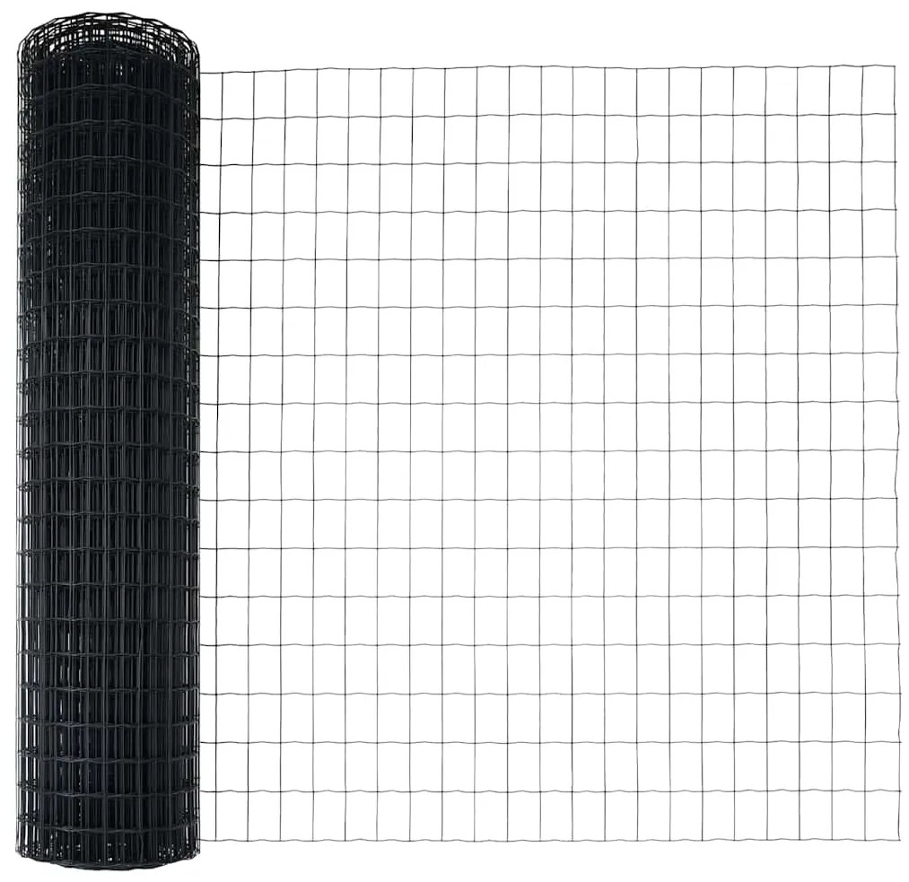 vidaXL Τεντώτο με στήριγμα Γκρι 1 x 10 m Χάλυβας και PVC