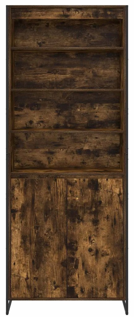 vidaXL Ψηλά Ντουλάπια 2 pcs Καπνιστό Δρύς 60 x 36 x 300 εκ.