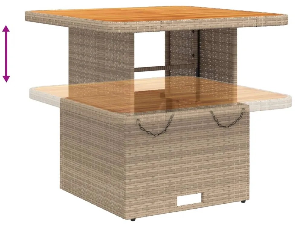 vidaXL Σετ Τραπεζαρίας Κήπου 5 τεμ. Μπεζ Συνθετικό Ρατάν με Μαξιλάρι