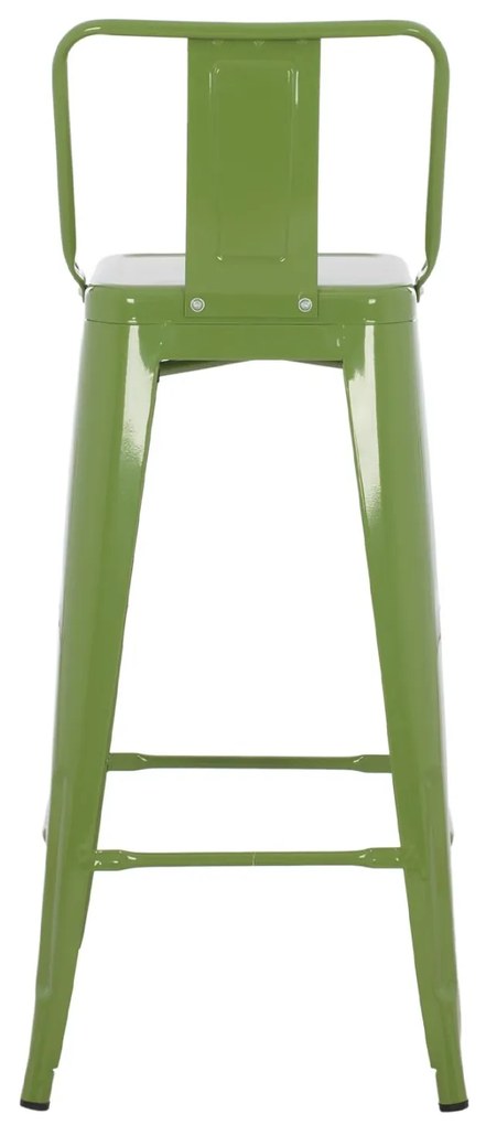 Σκαμπό μπάρ με πλάτη Melita-Pro Μεταλλικό Light Olive Green 42x42x100Υ εκ. 42x42x100 εκ.