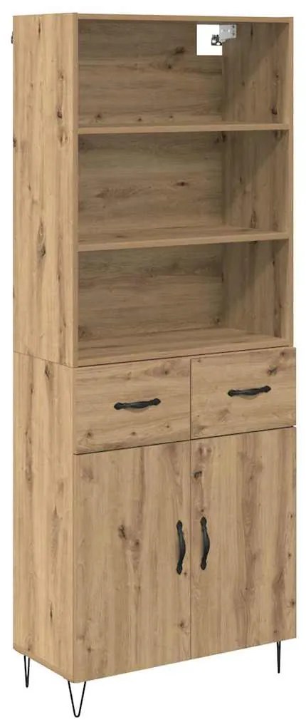 vidaXL Highboard με συρτάρι 2 pcs Artisan Oak Επεξεργασμένο ξύλο