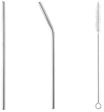 Καλαμάκια Μεταλλικά + Βουρτσάκι (Σετ 7τμχ) F-V Straws 160629