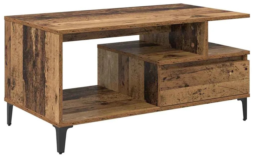 vidaXL Τραπεζάκι σαλονιού with Drawer Παλαιό ξύλο 90 x 49 x 45 εκ