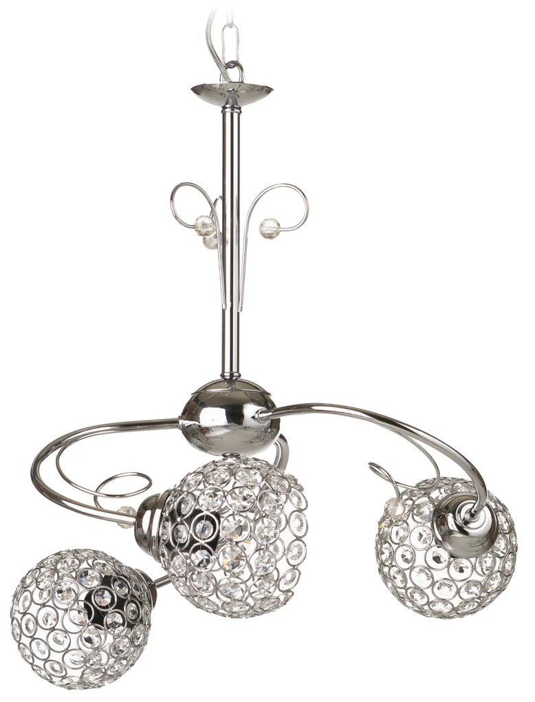 Φωτιστικό οροφής ''CAROLINA PLUS'' chrome-νίκελ 3φωτο Φ52 Ε27 100-03530