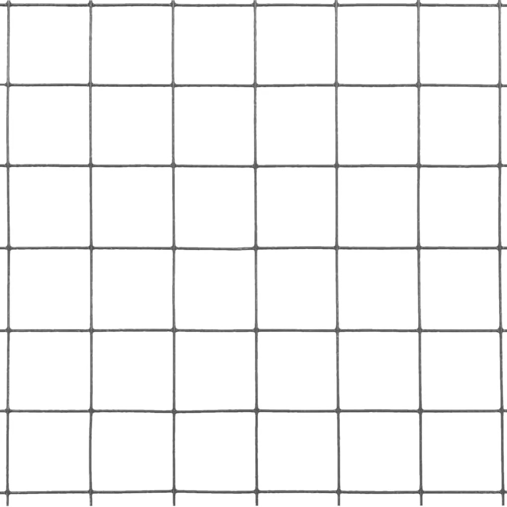 vidaXL Συρματόπλεγμα Κοτετσόσυρμα Γκρι 10x0,5 μ. Ατσάλι Επικάλ. PVC