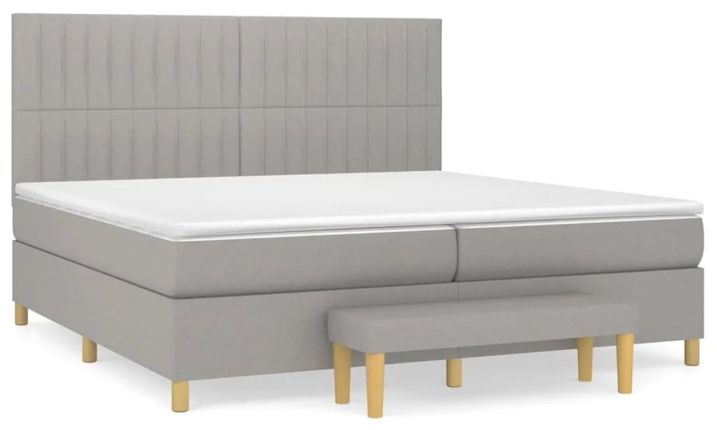 ΚΡΕΒΑΤΙ BOXSPRING ΜΕ ΣΤΡΩΜΑ ΑΝΟΙΧΤΟ ΓΚΡΙ 200X200 ΕΚ. ΥΦΑΣΜΑΤΙΝΟ 3137341