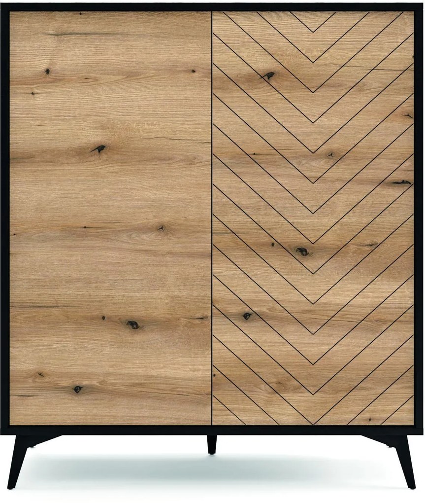 Μπουφές Diamond Ανθρακί+Evoke 104x119x39cm