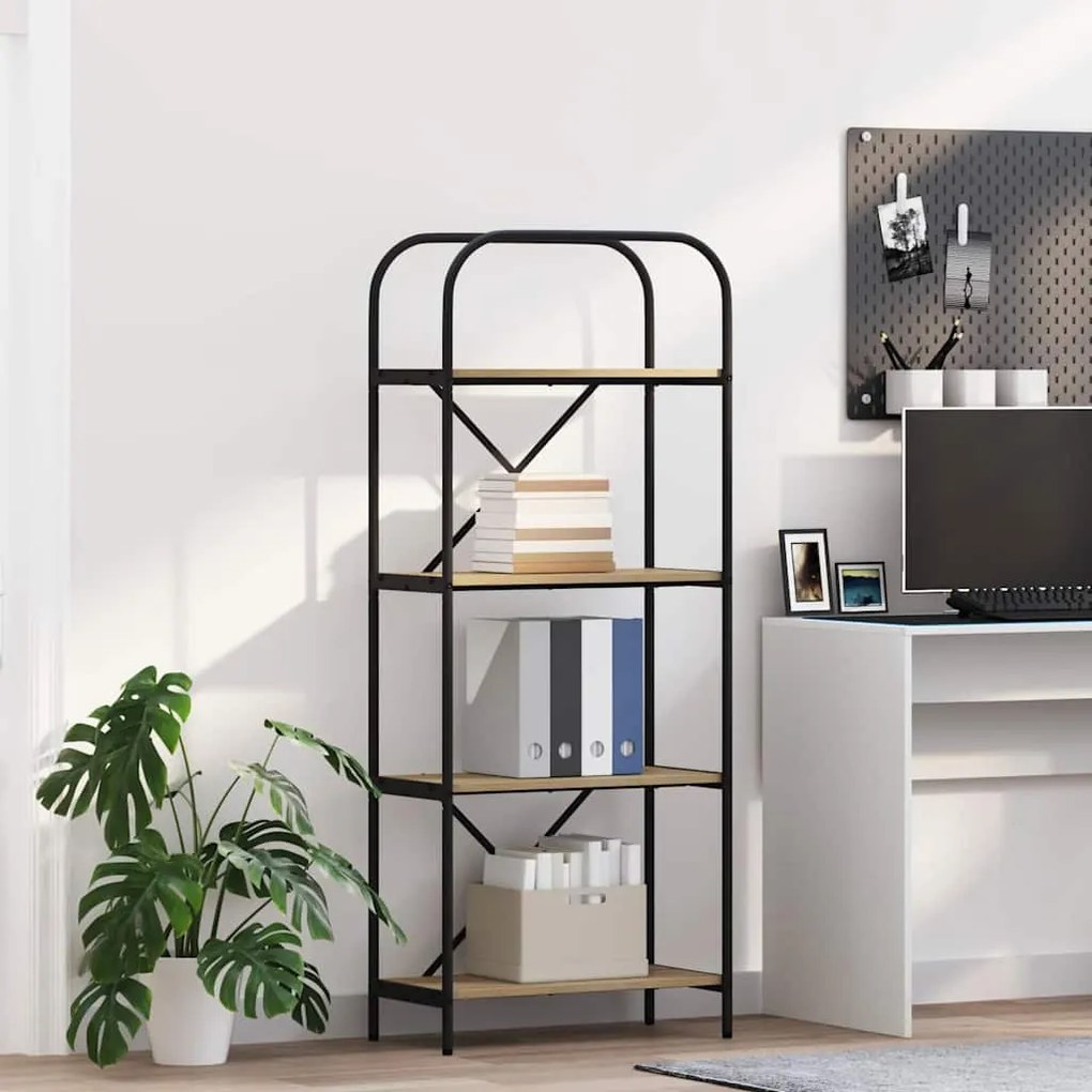 vidaXL Ράφι Βιβλίων Δρύς Sonoma 60 x 30 x 146 εκ Επεξεργασμένο ξύλο