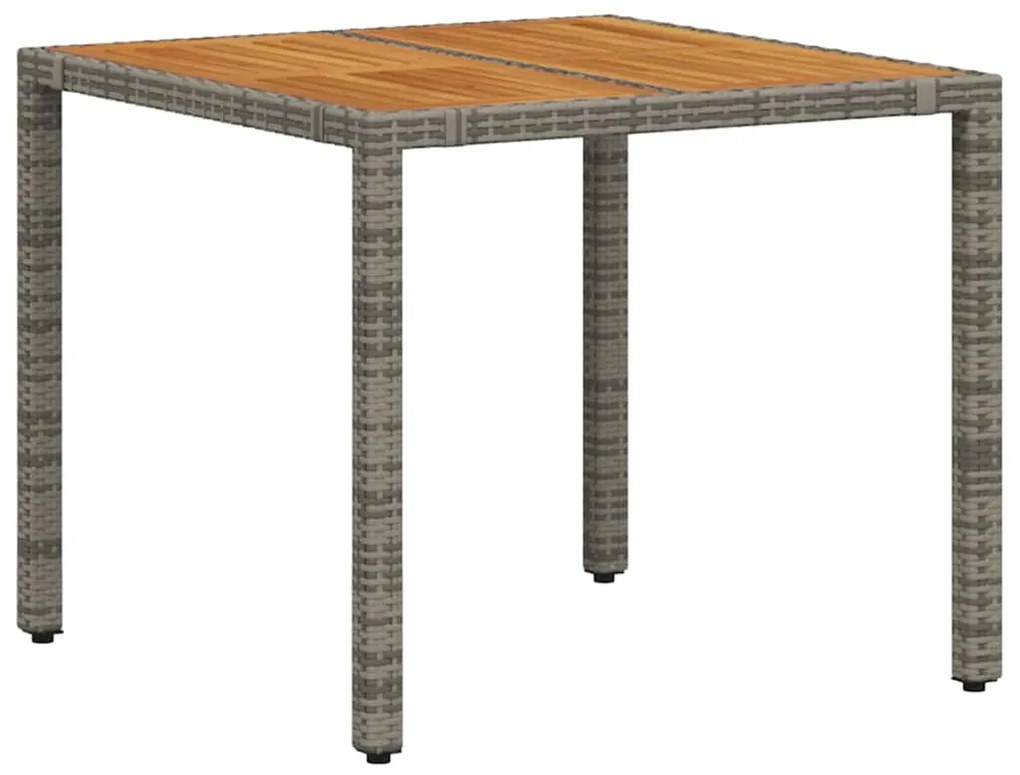 vidaXL Σέτ φαγητού για κήπο 5 pcs Γκρι 90 x 90 x 75 cm συνθετικό ρατάν