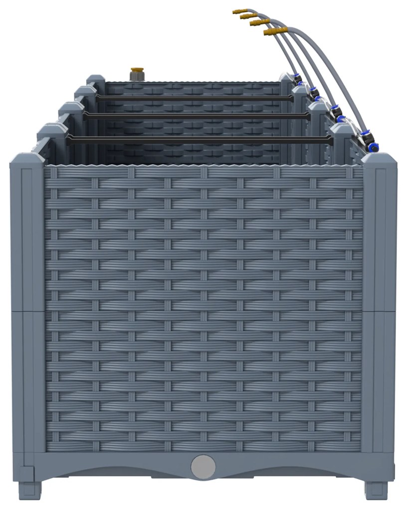 vidaXL Γλάστρες Κήπου 1 τεμ Ανοιχτό γκρι 120 x 40 x 37.5 cm Πλαστικό