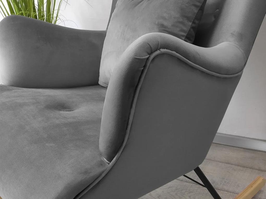 Κουνιστή καρέκλα Clovis 101, 101x76x101cm, 17 kg, Ταπισερί, Φυσικό ξύλο καπλαμά, Ξύλινα, Μεταλλικά | Epipla1.gr