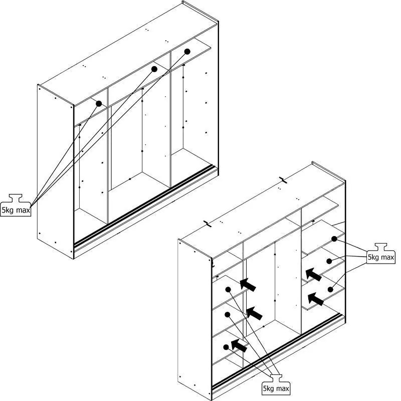 Ντουλάπα Navara με Καθρέφτη 245 OG Γκρί Δρύς 242x60x215,5 εκ. 242x60x215.5 εκ.