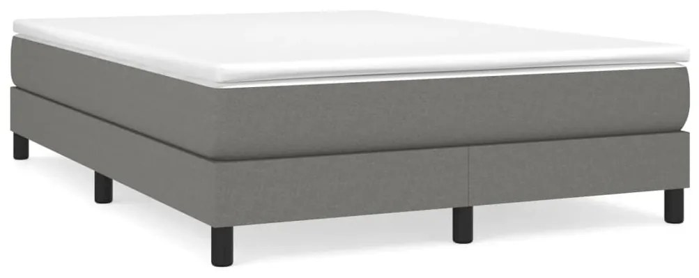 vidaXL Κρεβάτι Boxspring με Στρώμα Σκούρο Γκρι 140x190 εκ. Υφασμάτινο